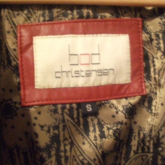 Bod & Christensen Couture Leather Jacket, Red, Small - Picture 2 of 7